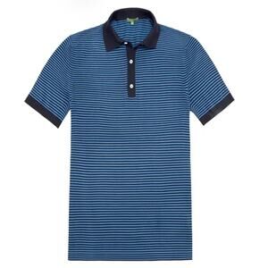 Sid Mashburn Rally Short Sleeve Striped Polo Sweater Blue Size XL